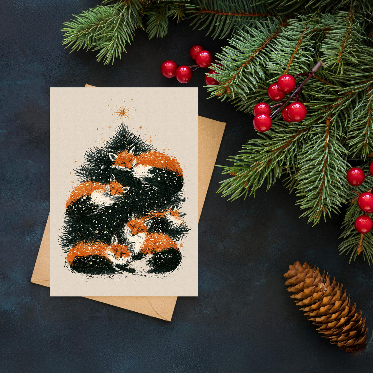 Fox Christmas Card, Woodland Christmas Card, Christmas Fox Greeting, Cute Winter Card, Fox Lover Gift, Cozy Christmas Card, Nature Gift