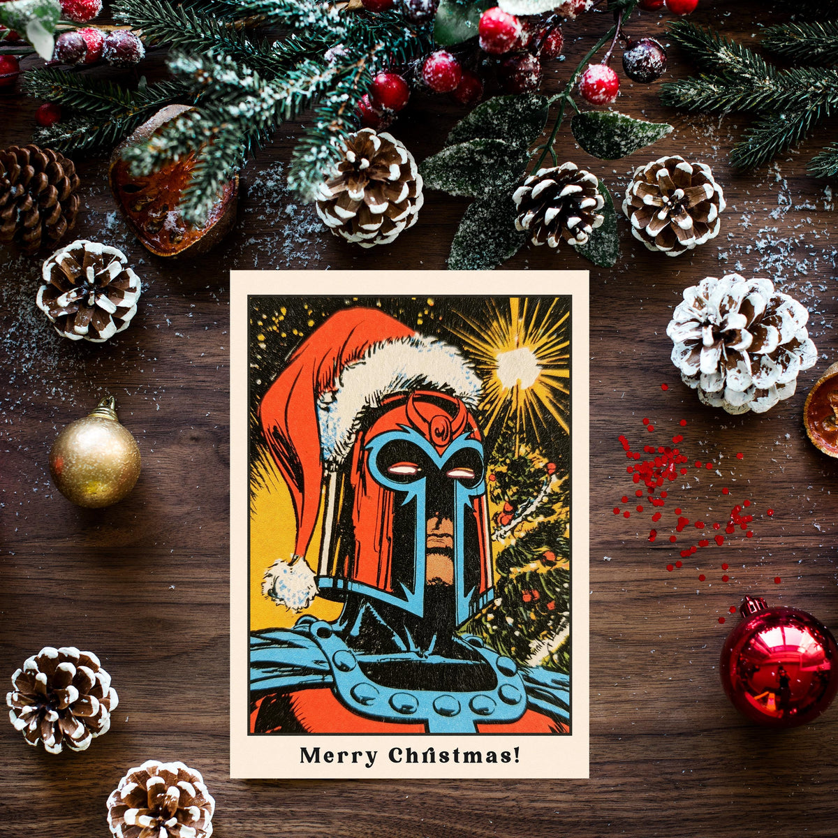 Magneto Christmas Card, Marvel Christmas Card, X Men Christmas Card, Magneto Xmas Card, Comic Book Holiday Card, Superhero Gift