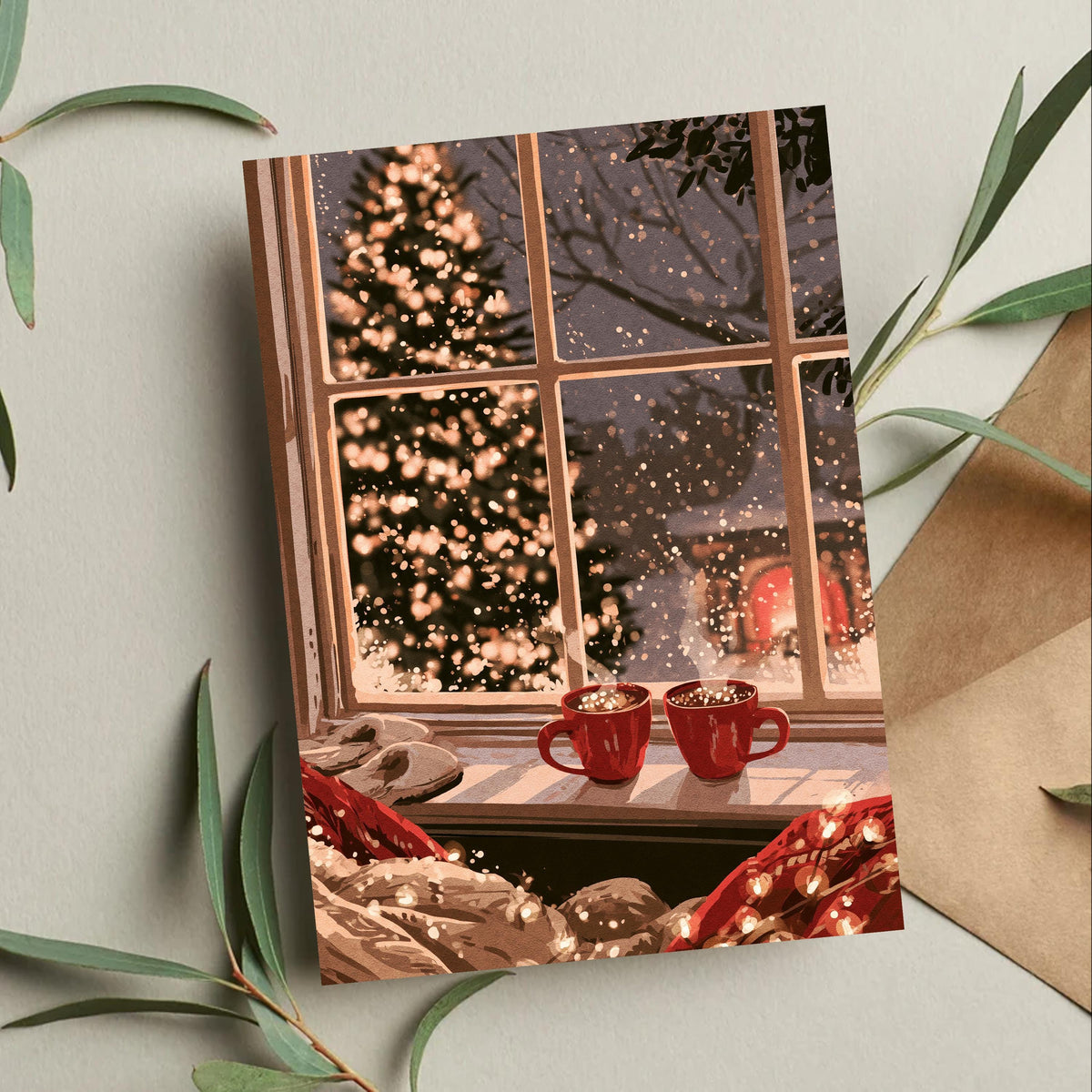 Christmas Couple Card, Romantic Christmas Card, Christmas Love Card, Cozy Winter Greeting, Anniversary Christmas Gift, Holiday Card