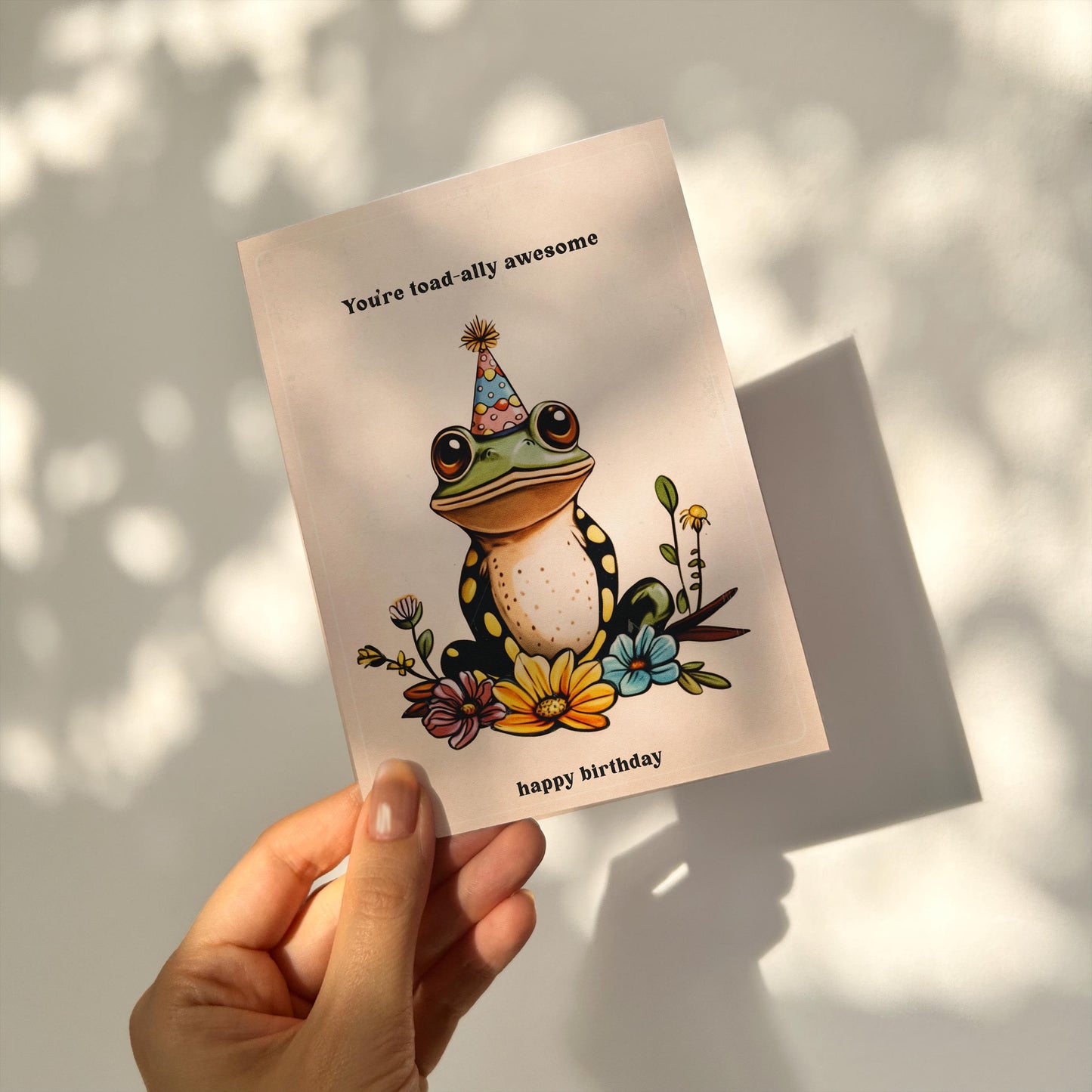 Funny Frog Birthday Card - You’re Toad-ally Awesome - Pun Greeting Card for Him, Her, Kids, Friends - Cute Amphibian Animal Pun Card