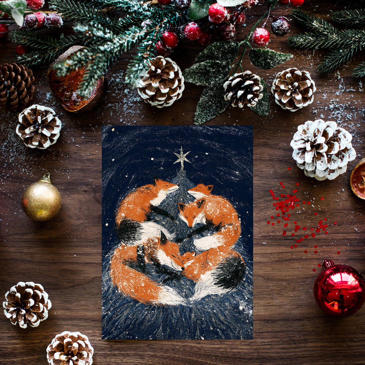 Fox Christmas Card, Woodland Christmas Card, Christmas Fox Greeting, Cute Winter Card, Fox Lover Gift, Cozy Christmas Card, Nature Gift
