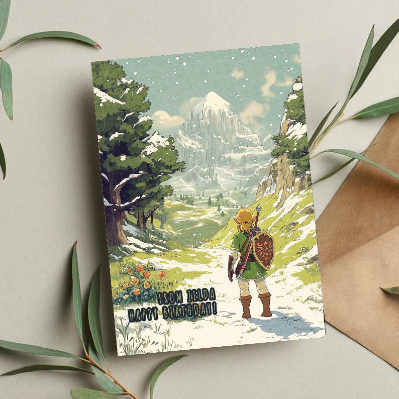 Zelda Birthday Card, Greeting Card, Birthday Card, Zelda Card, Spiderman Gift, Zelda Birthday