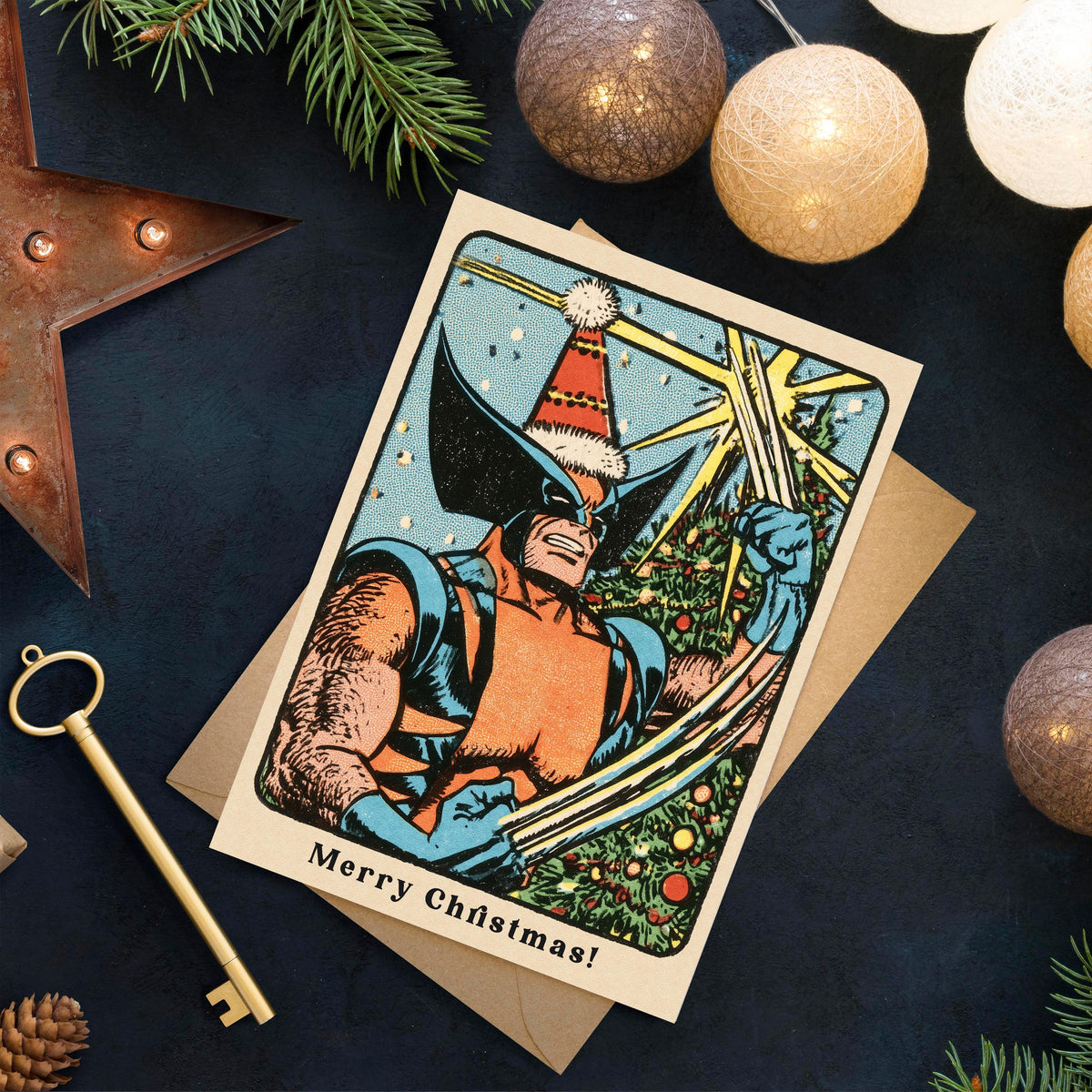 Wolverine Christmas Card, Wolverine Xmas Card, Marvel Christmas Card, Superhero Holiday Card, Comic Book Christmas, Wolverine Gift