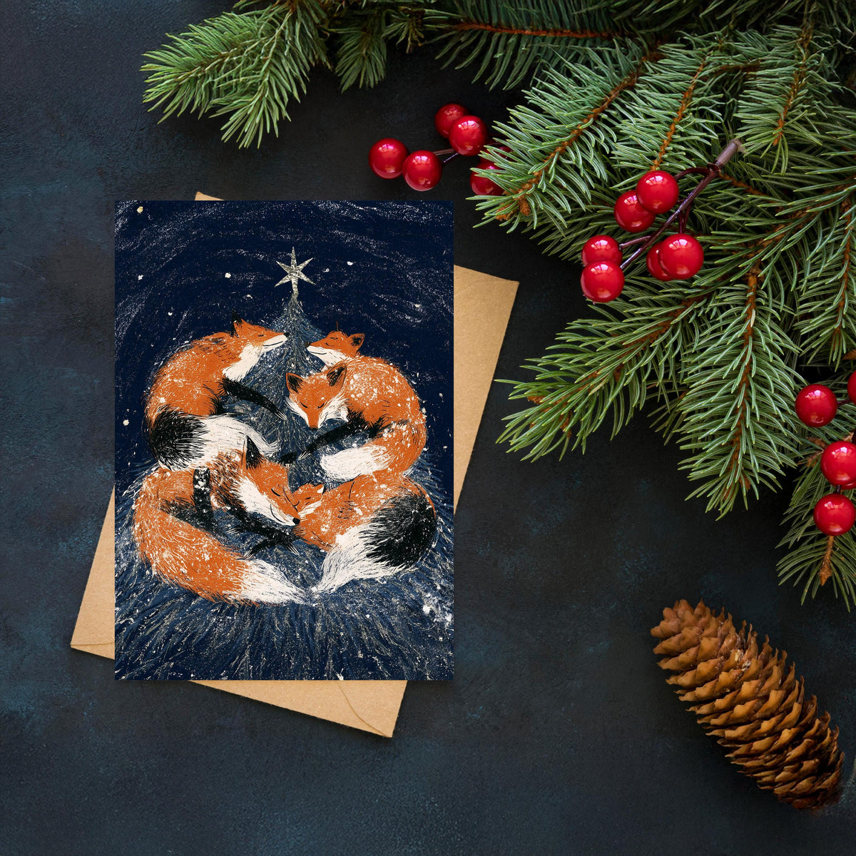Fox Christmas Card, Woodland Christmas Card, Christmas Fox Greeting, Cute Winter Card, Fox Lover Gift, Cozy Christmas Card, Nature Gift