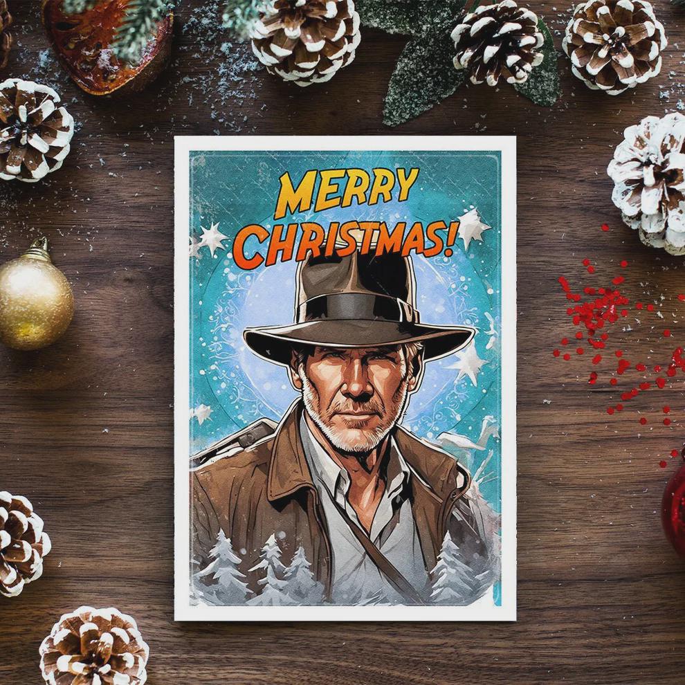 Indiana Jones Christmas Card • Funny Holiday Greeting