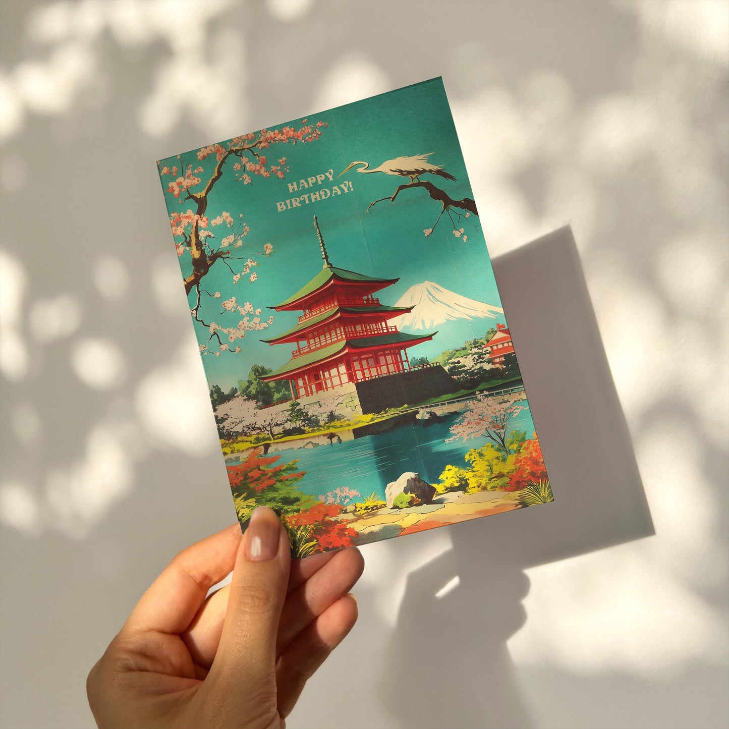 Japan Birthday Card: Tokyo Skyline Travel Art