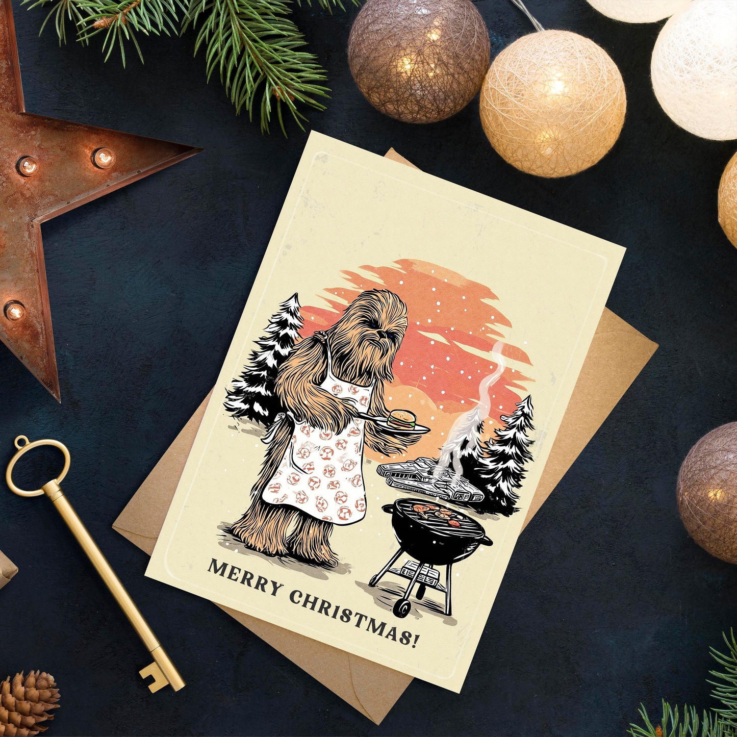 Chewbacca Christmas Card | Funny Star Wars Holiday Greeting