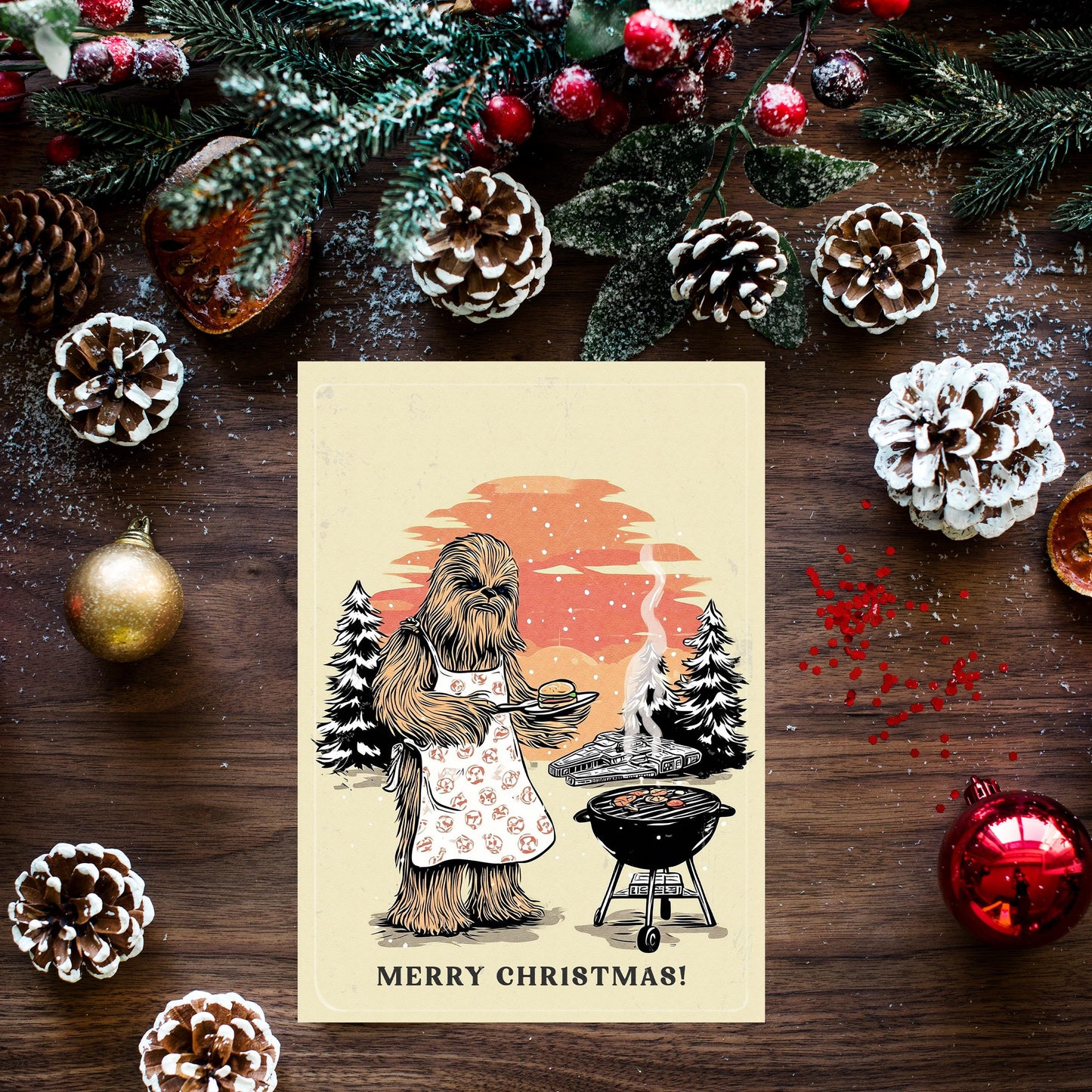 Chewbacca Christmas Card | Funny Star Wars Holiday Greeting