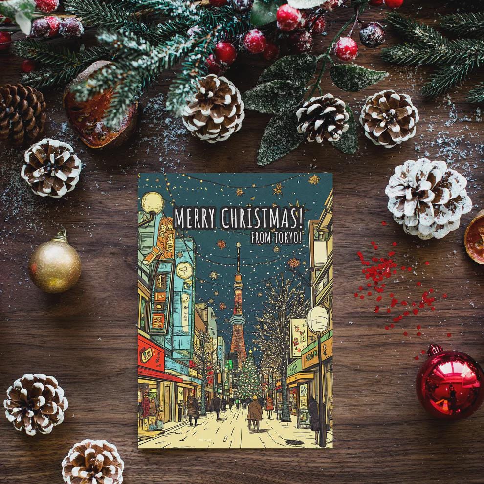 Tokyo Christmas Card • Festive Japan Holiday Greeting