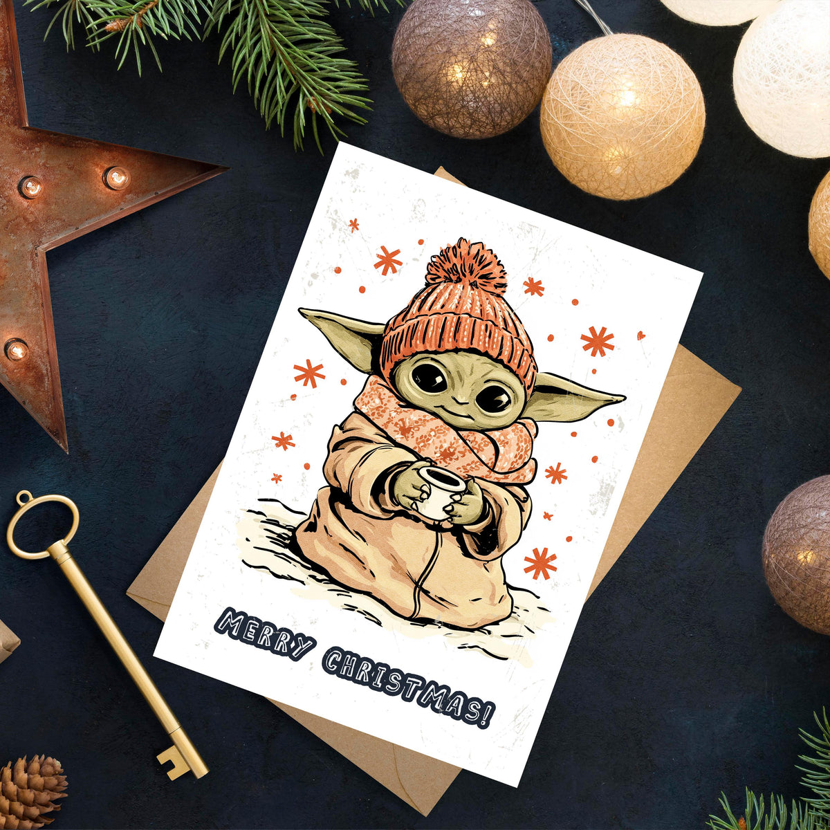 Baby Yoda Christmas Card • Funny Star Wars Holiday Gift