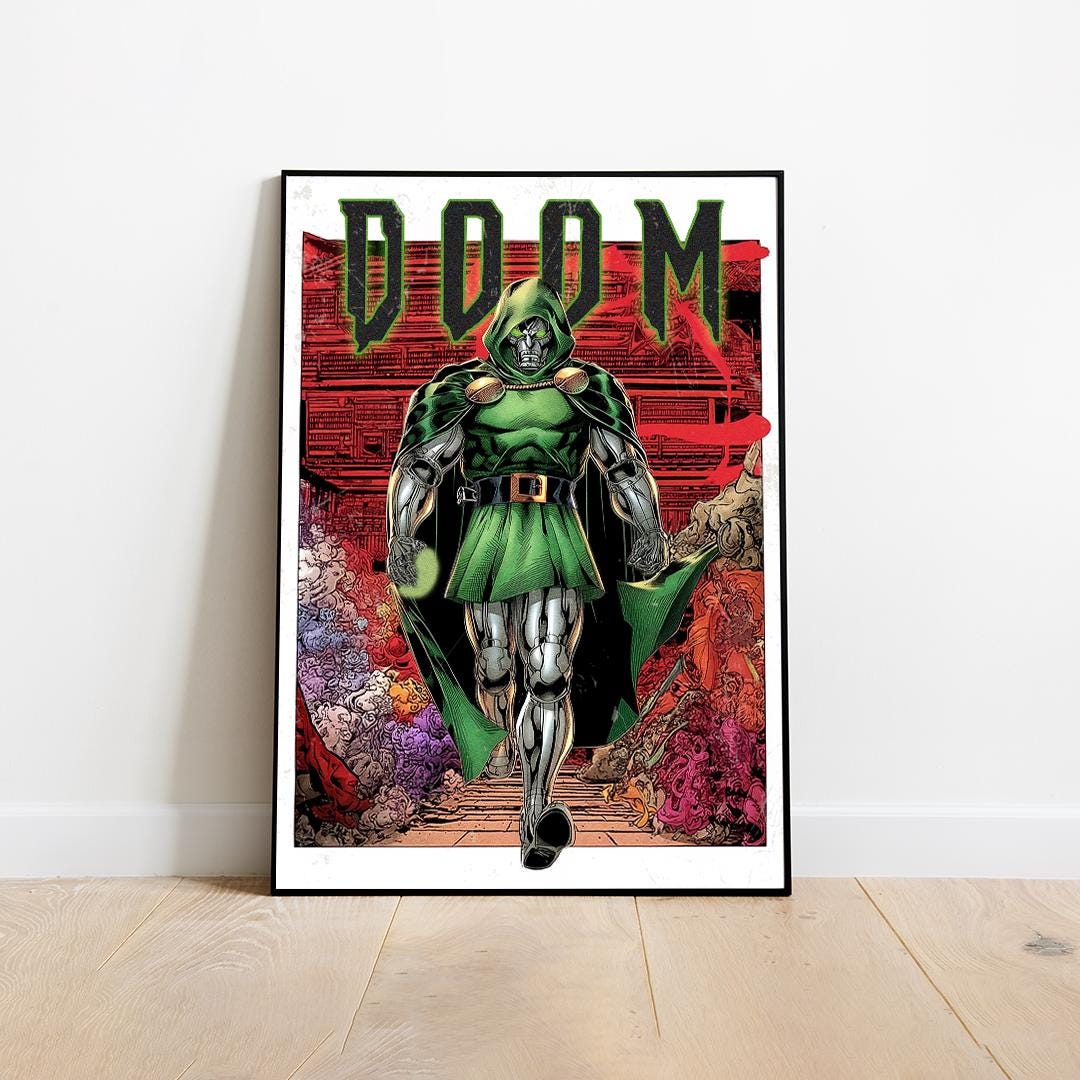 Doctor Doom Poster – Marvel Villain Wall Art, Comic Book Decor, Supervillain Print, Dr Doom Artwork, Gift for Marvel Fans