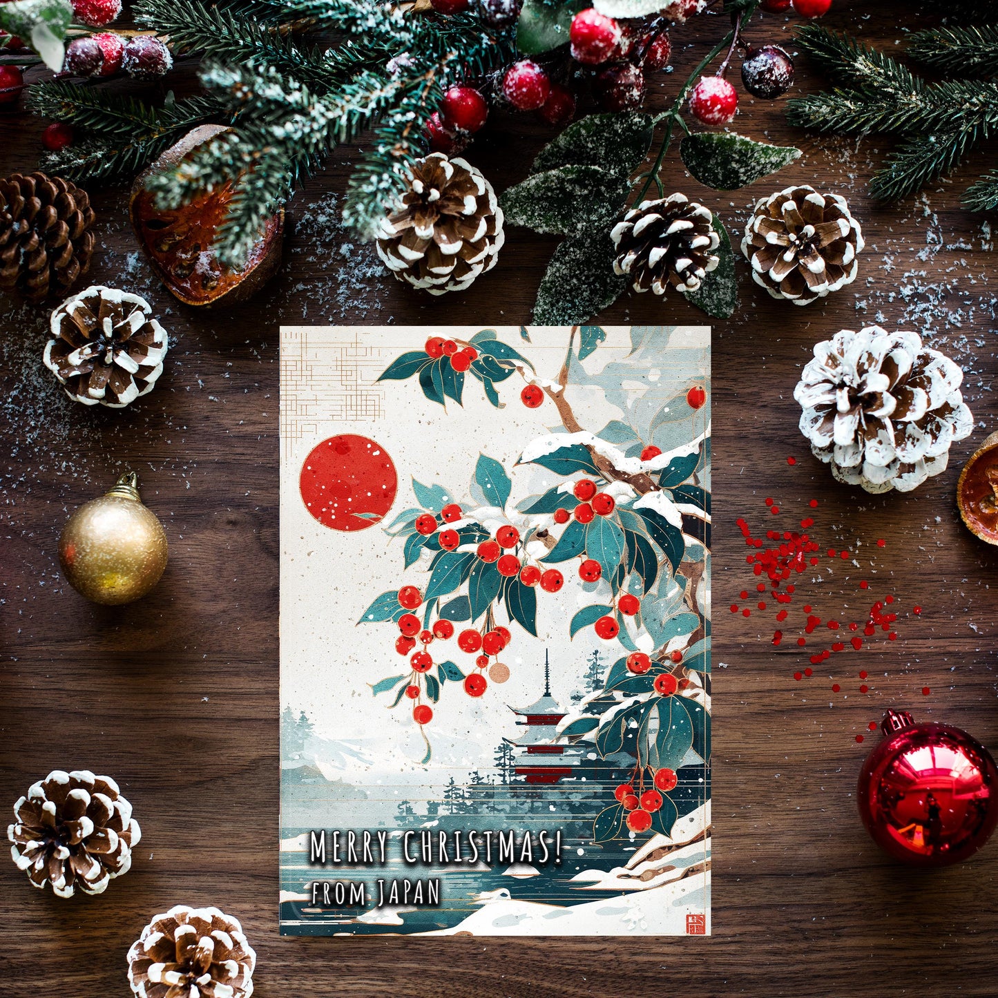 Japanese Christmas Card | Japan Holiday Greeting