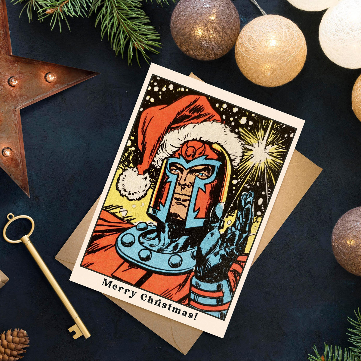 Magneto Christmas Card, Marvel Christmas Card, X Men Christmas Card, Magneto Xmas Card, Comic Book Holiday Card, Superhero Gift