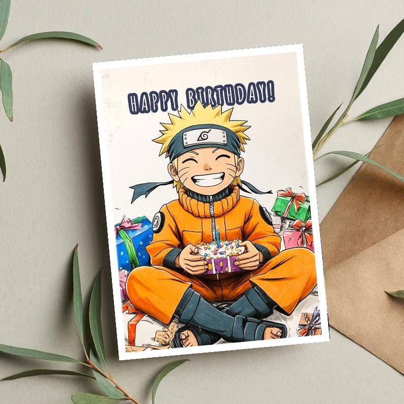 Naruto Birthday Card • Greeting Card • Birthday Card • Naruto Card • Birthday Cards for him • Birthday Cards for her