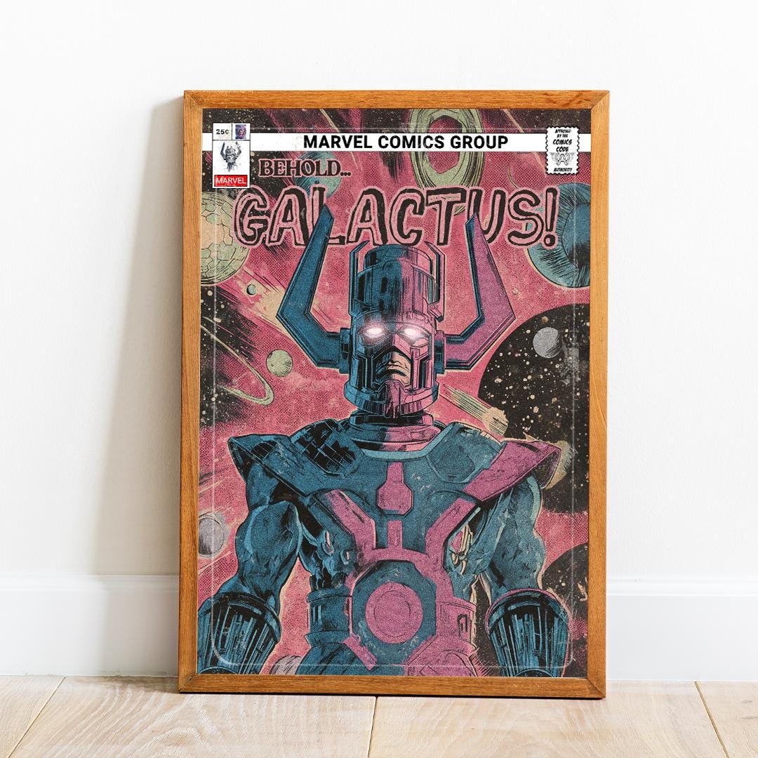 Galactus Poster, Fantastic Four Poster, Marvel Poster, F4 Print, Avengers Poster, Superhero Poster, Comic Book Poster, Spiderman Poster