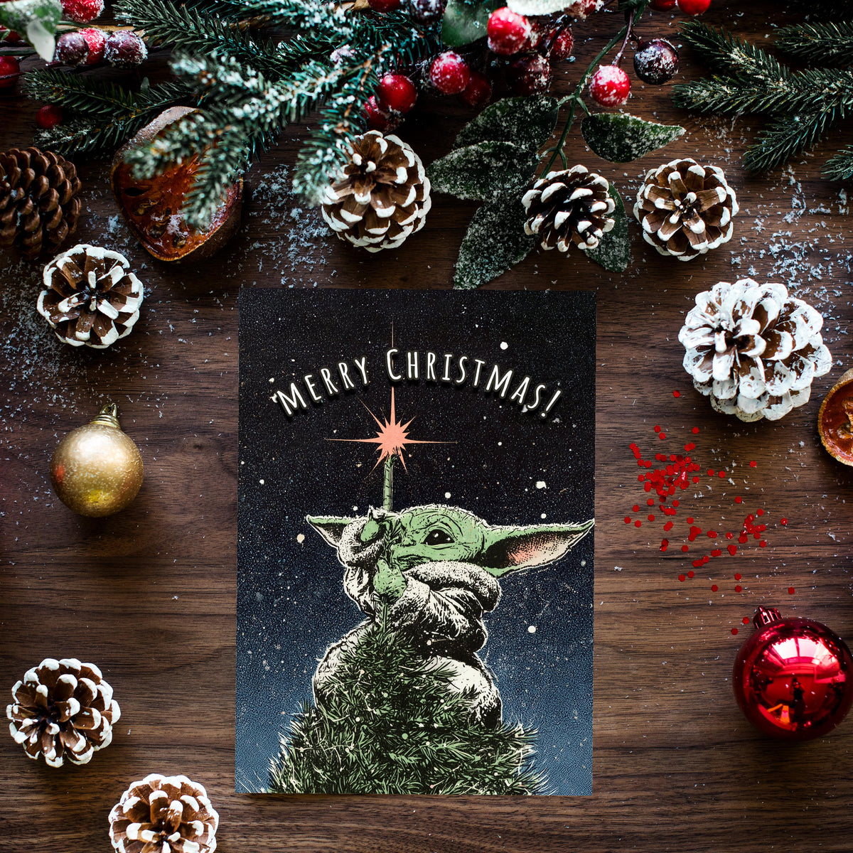 Baby Yoda Christmas Card • Funny Star Wars Holiday Gift