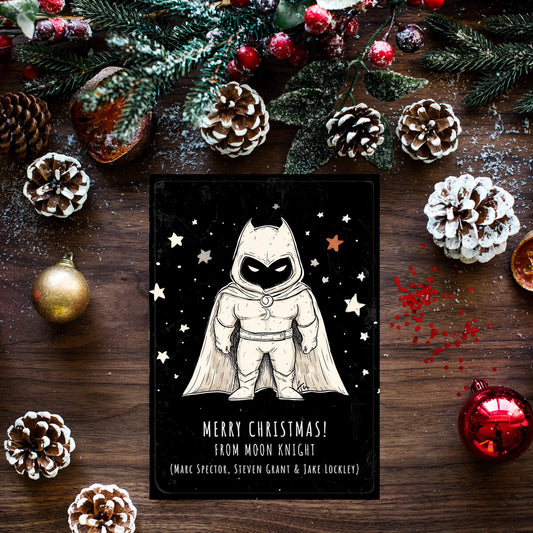 Moon Knight Christmas Card, Funny Avengers Card