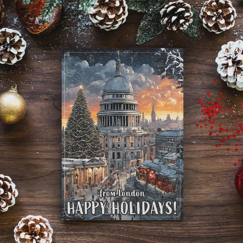 London Christmas Card • Festive UK Greeting Card