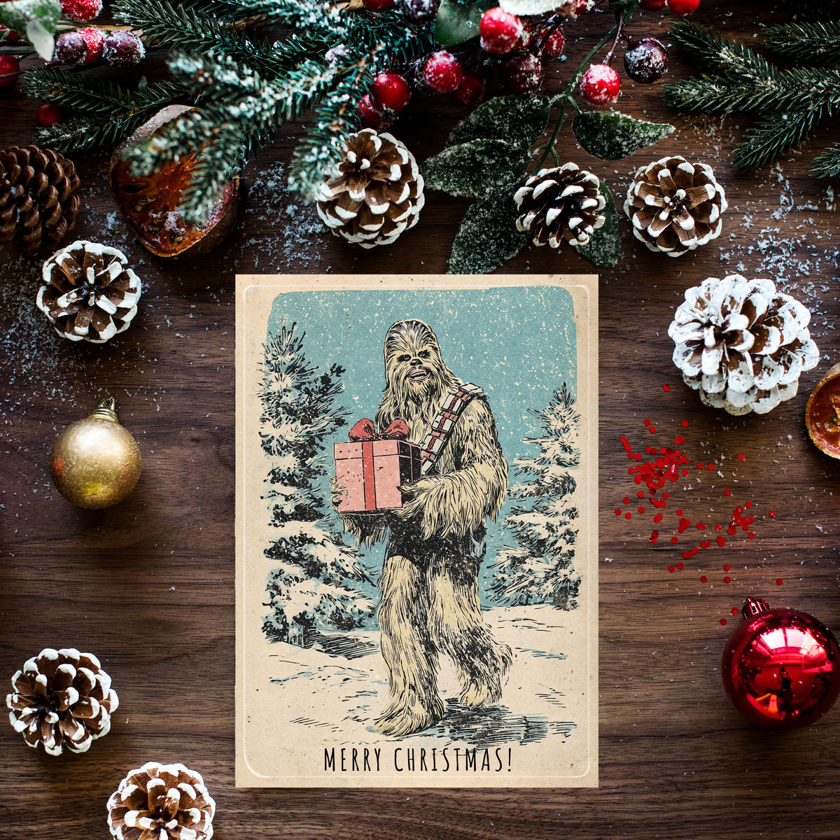 Chewbacca Christmas Card | Funny Star Wars Holiday Greeting