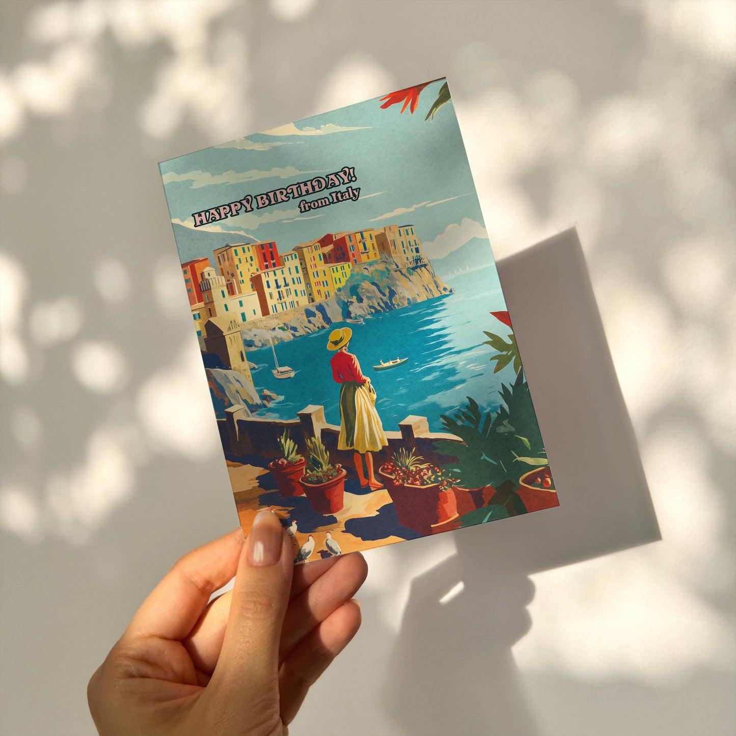 Italy Birthday Card: Rome Skyline Travel Art