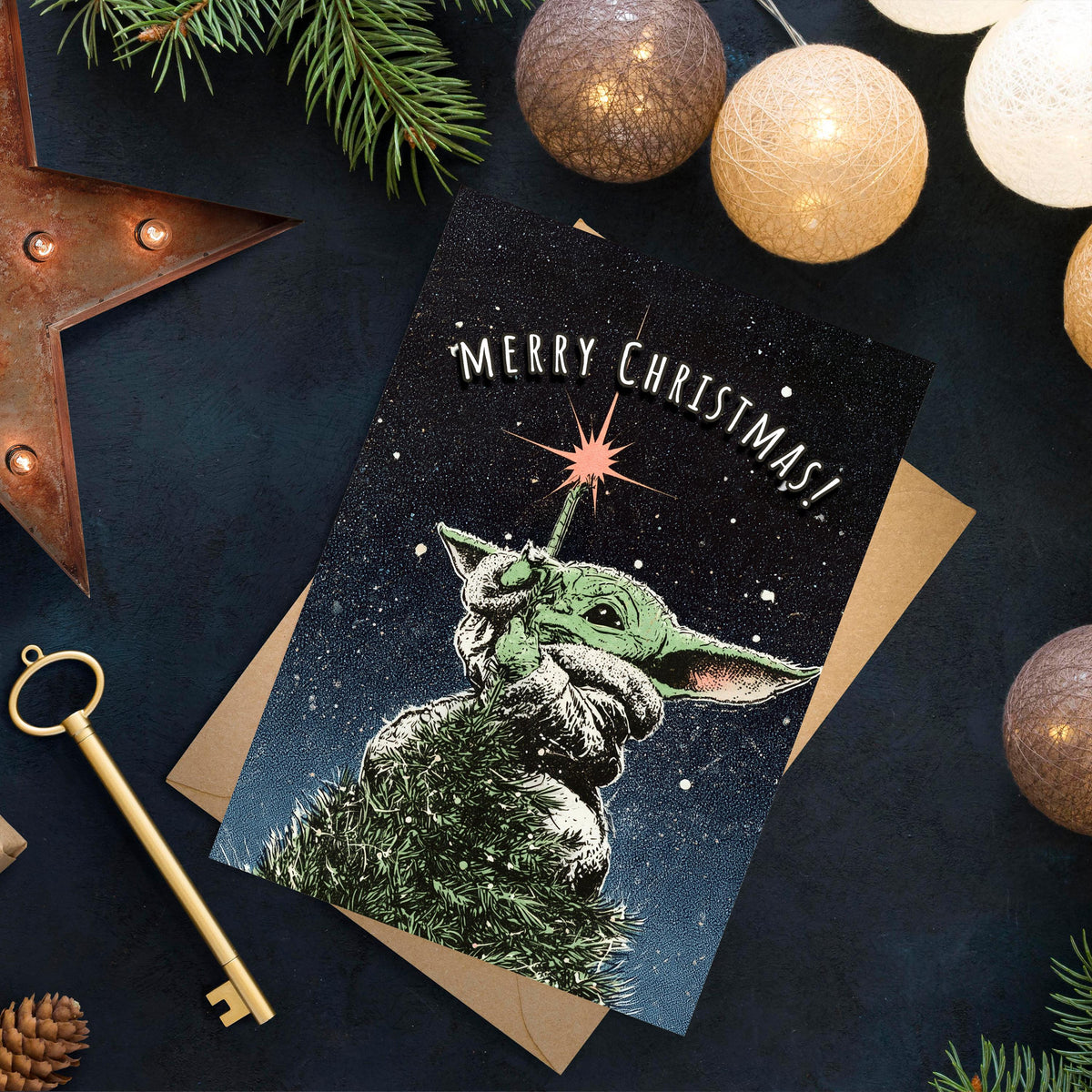 Baby Yoda Christmas Card • Funny Star Wars Holiday Gift