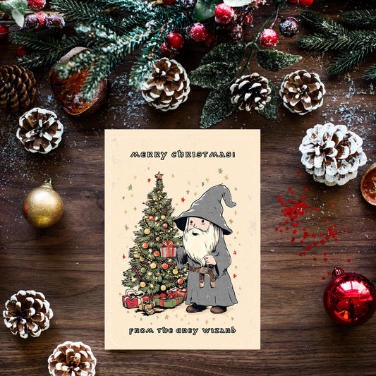 Funny Gandalf Christmas Card – Geeky Lord of the Rings Holiday Card