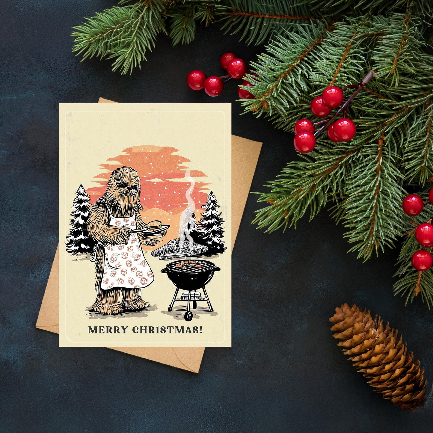 Chewbacca Christmas Card | Funny Star Wars Holiday Greeting