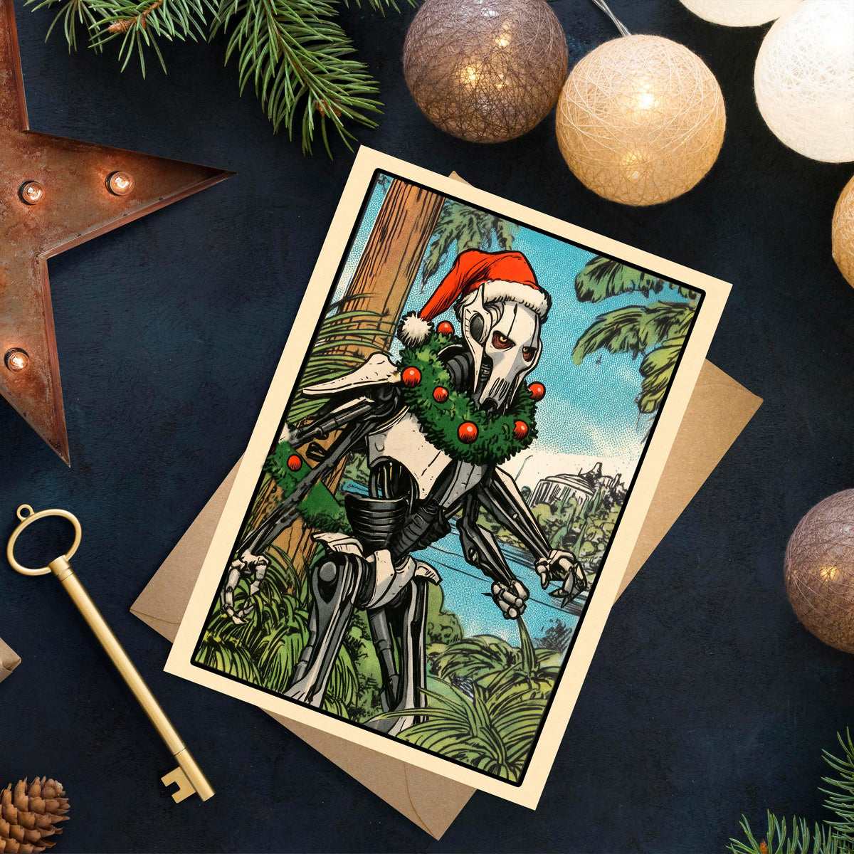 General Grievous Christmas Card, Star Wars Christmas Card, Funny Sci Fi Holiday Card, Grievous Greeting Card, Geeky Christmas Gift
