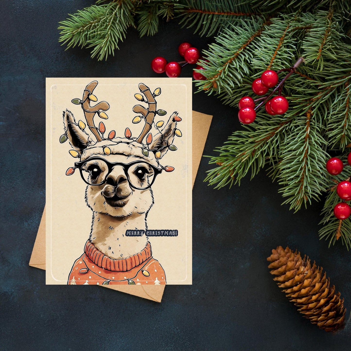 Funny Reindeer Christmas Card | Cute Holiday Greeting | Funny Xmas Card