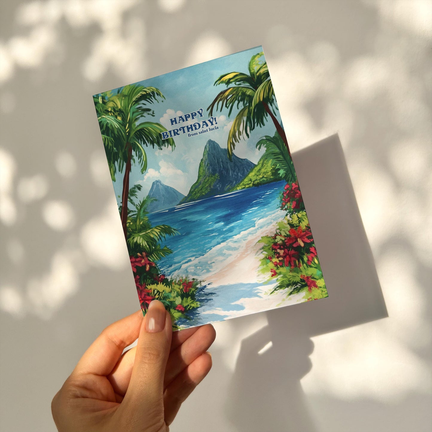 Saint Lucia Birthday Card: Caribbean Island Greeting