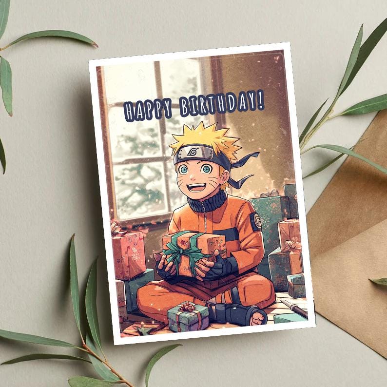 Naruto Birthday Card • Greeting Card • Birthday Card • Naruto Card • Birthday Cards for him • Birthday Cards for her