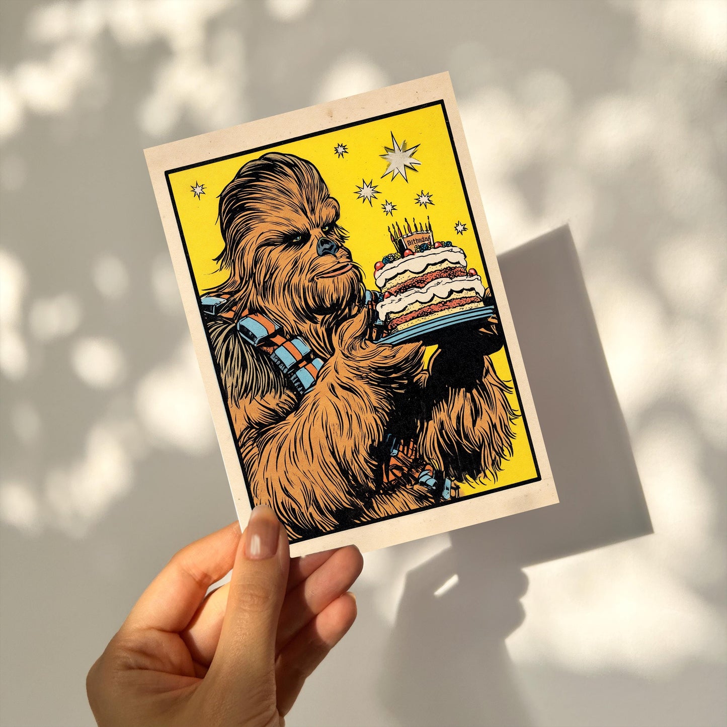 Funny Chewbacca Birthday Card: Star Wars Wookiee Greeting