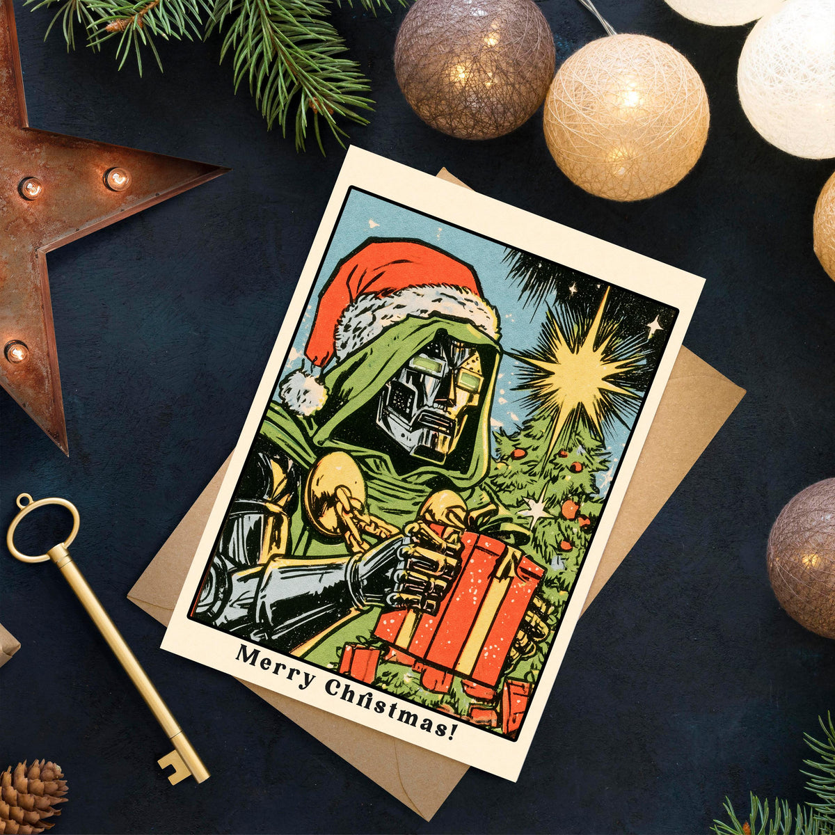 Doom Christmas Card, Funny Marvel Christmas Card, Doctor Doom Xmas Card, Superhero Holiday Card, Comic Book Christmas Gift