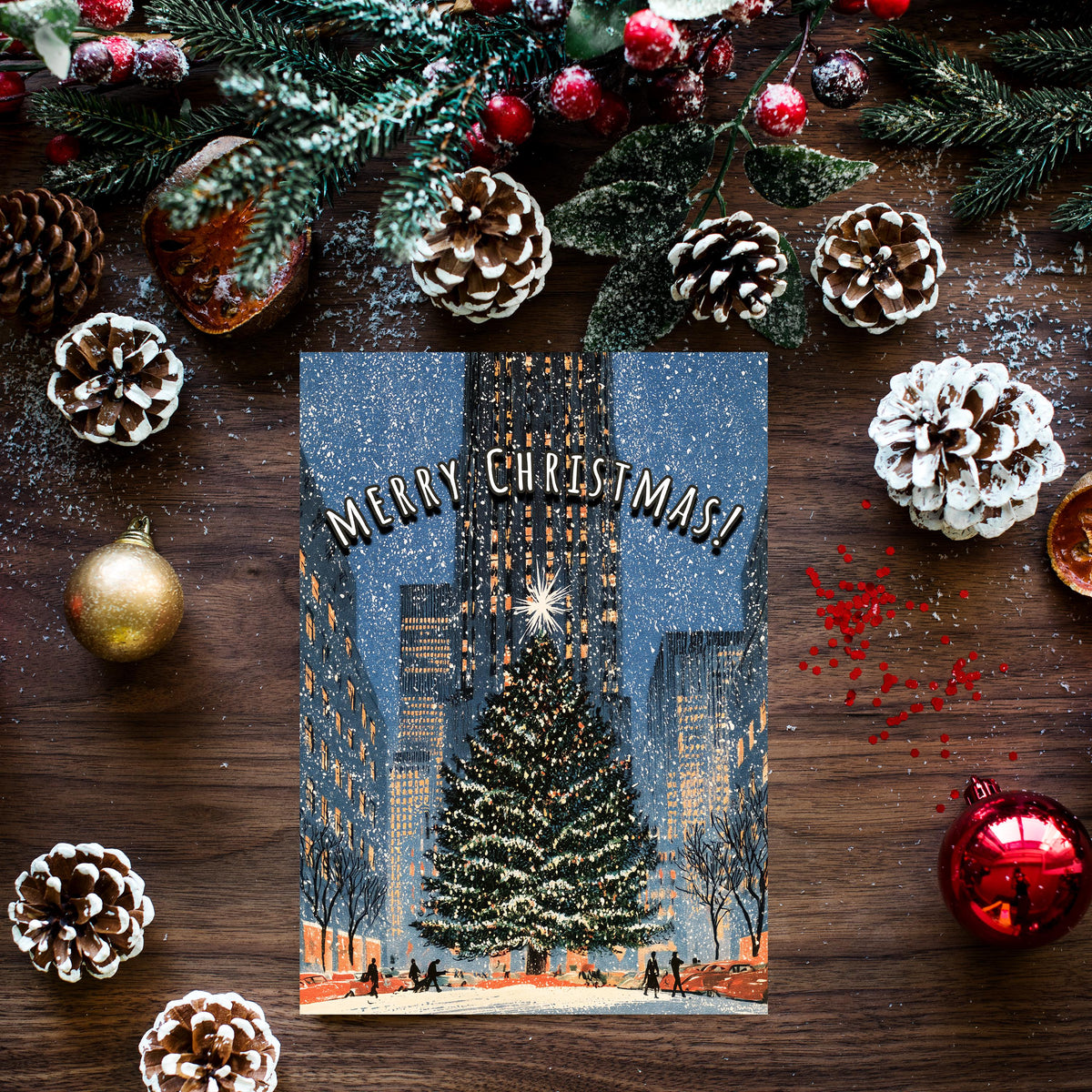 New York Christmas Card, NYC Christmas Card, New York Winter Card, City Christmas Xmas Card, Manhattan Holiday Card, NYC Gift