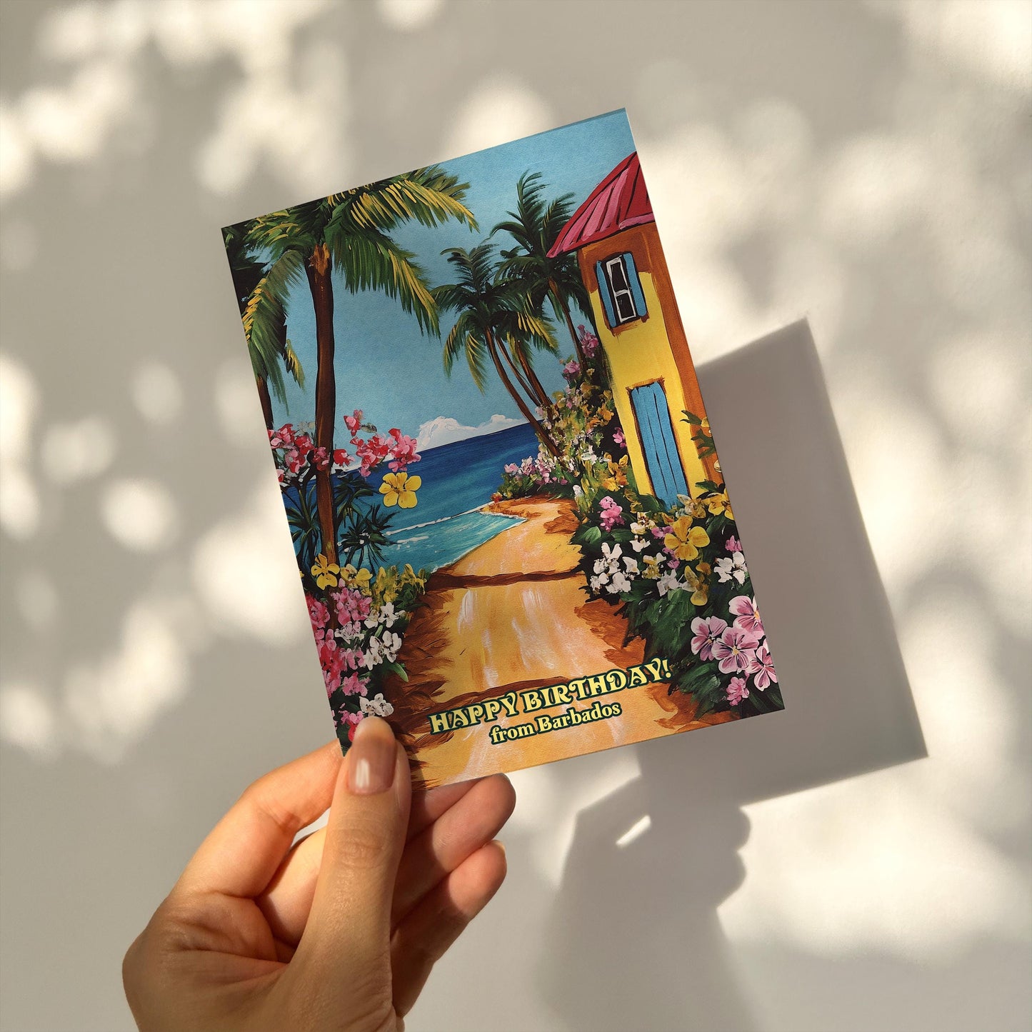 Barbados Birthday Card: Tropical Caribbean Island Design