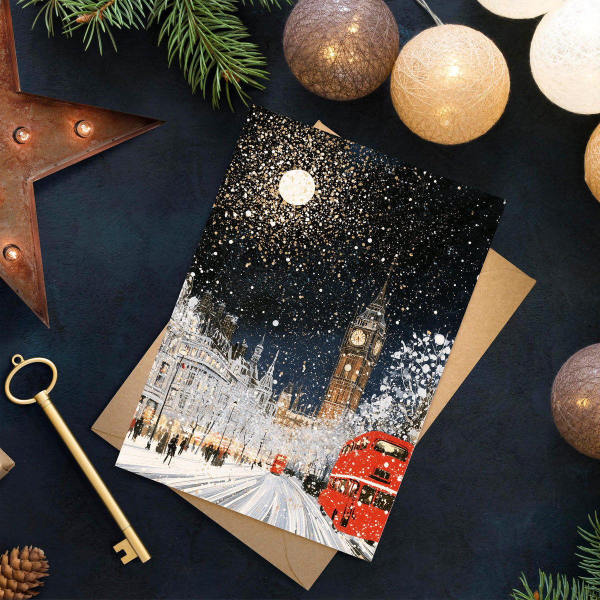 London Christmas Card, London Winter Card, Big Ben Christmas Card, London Xmas Card, British Holiday Card, London Gift