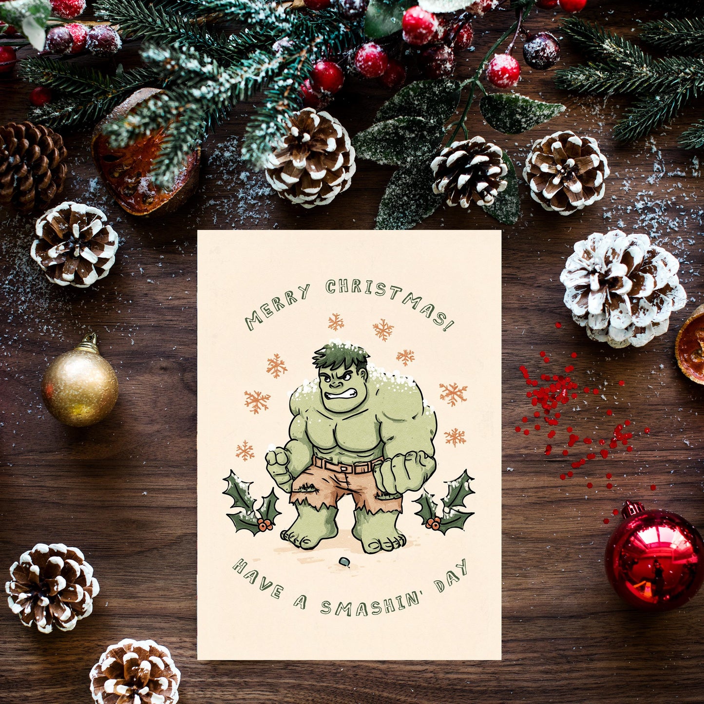 Hulk Christmas Card • Marvel Gift • Avengers Christmas Card • Hulk Card • Funny Christmas Card • Christmas cards