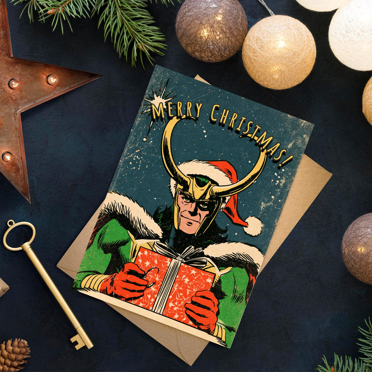 Loki Christmas Card, Funny Marvel Christmas Card, Norse God Holiday Card, Comic Book Christmas Card, Loki Fan Gift, Geeky Xmas Card