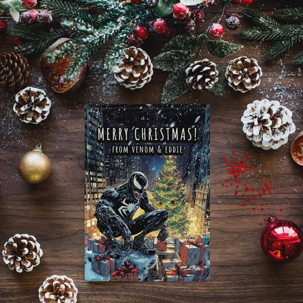 Venom Christmas Card • Funny Superhero Holiday Card