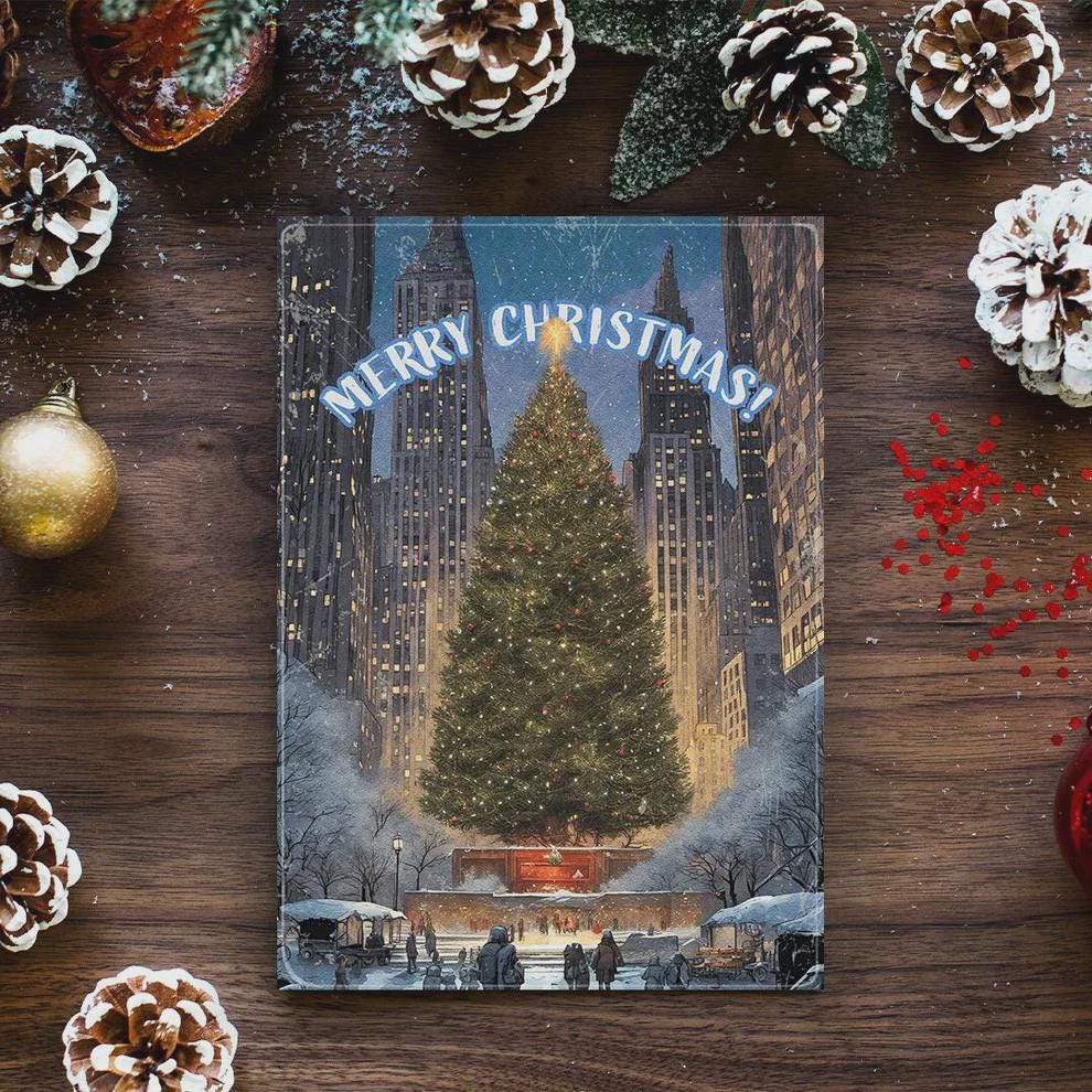 NYC Christmas Card – Big Apple Holiday Cityscape Greeting