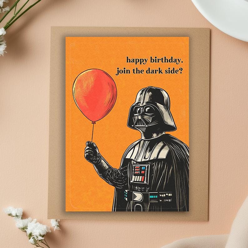Darth Vader Birthday Card • Star Wars Gift • Star Wars Birthday Card • Baby Yoda • Funny Birthday Card • Birthday cards