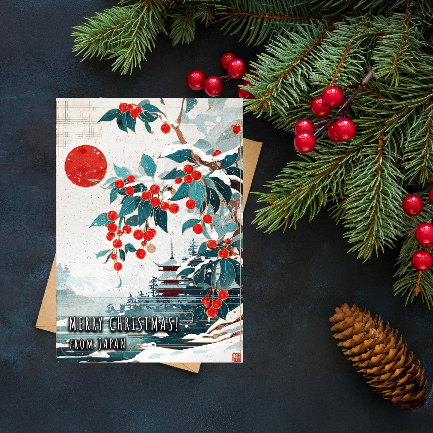 Japanese Christmas Card | Japan Holiday Greeting