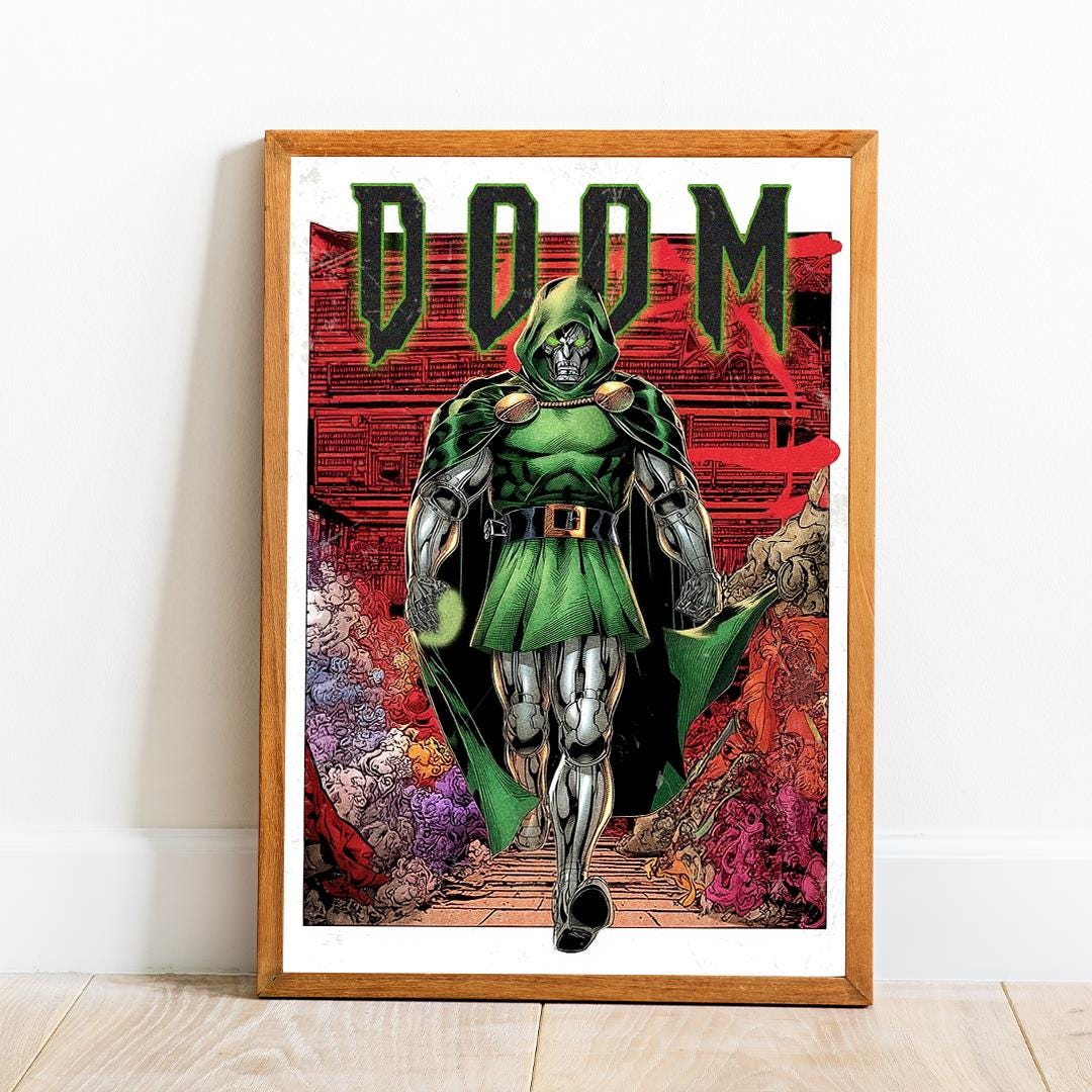Doctor Doom Poster – Marvel Villain Wall Art, Comic Book Decor, Supervillain Print, Dr Doom Artwork, Gift for Marvel Fans