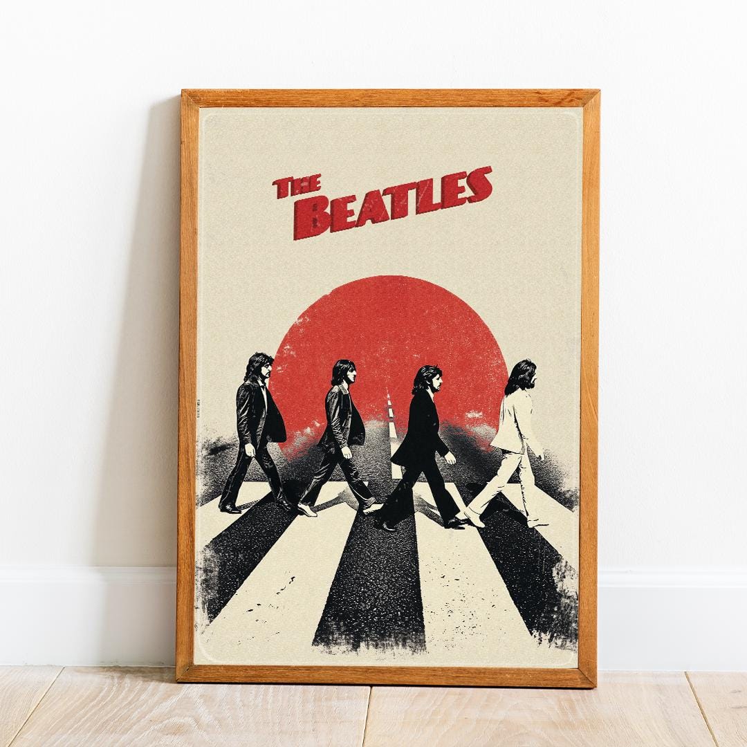 The Beatles Abbey Road Poster: Vintage Music Art Print