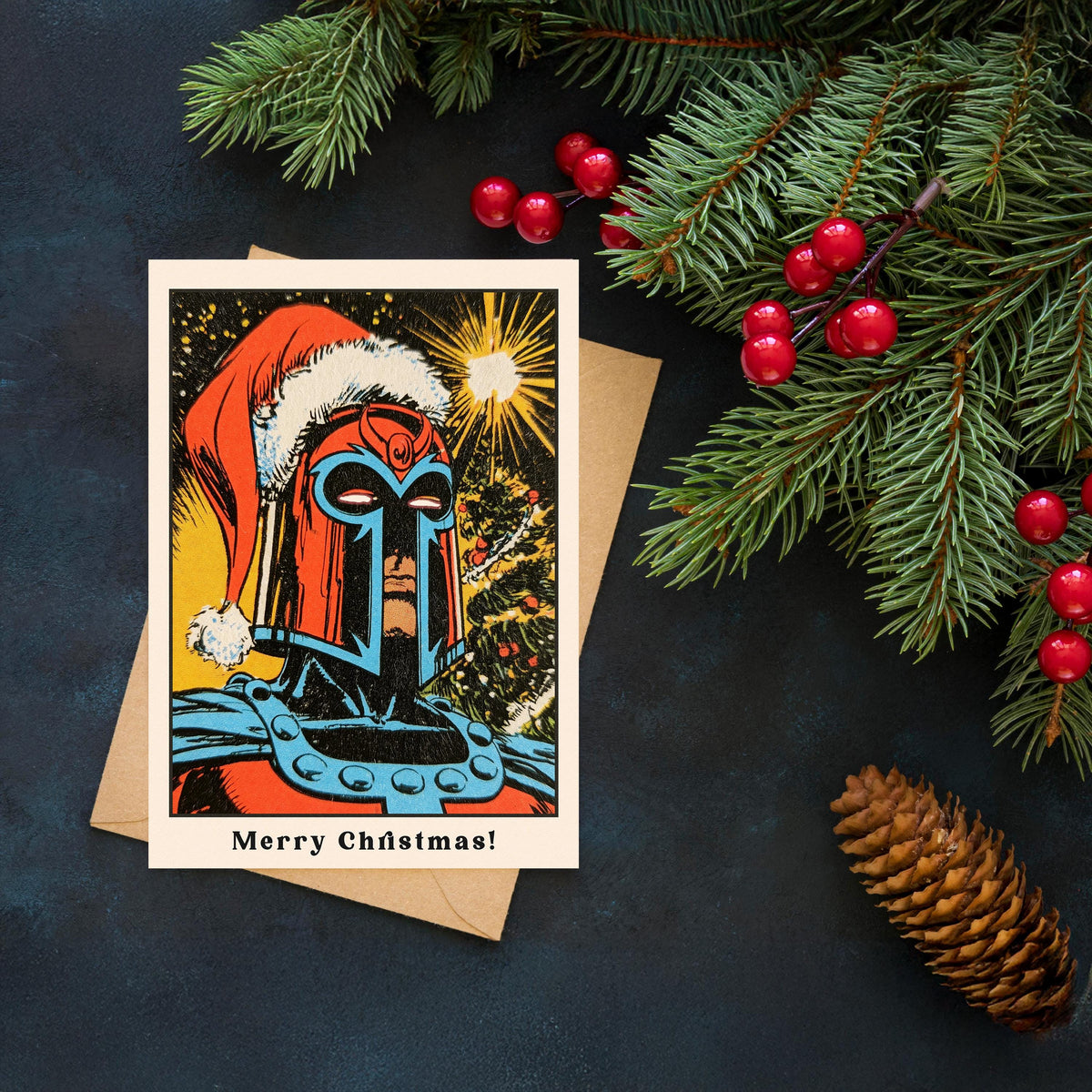 Magneto Christmas Card, Marvel Christmas Card, X Men Christmas Card, Magneto Xmas Card, Comic Book Holiday Card, Superhero Gift