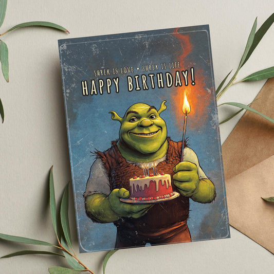 Funny Shrek Birthday Card: Cheeky Greetings, A5 with Envelope