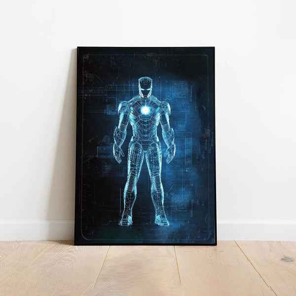 Iron Man Blueprint Poster, Avengers Comic Book Print