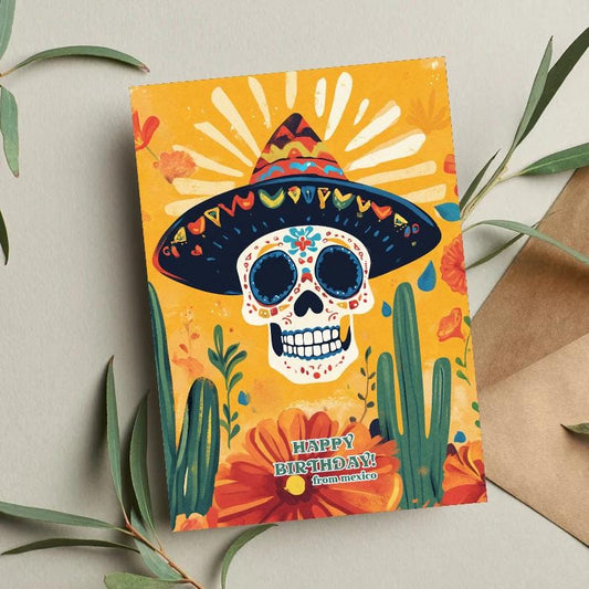 Mexico Fiesta Birthday Card: Colorful Travel Greeting Card