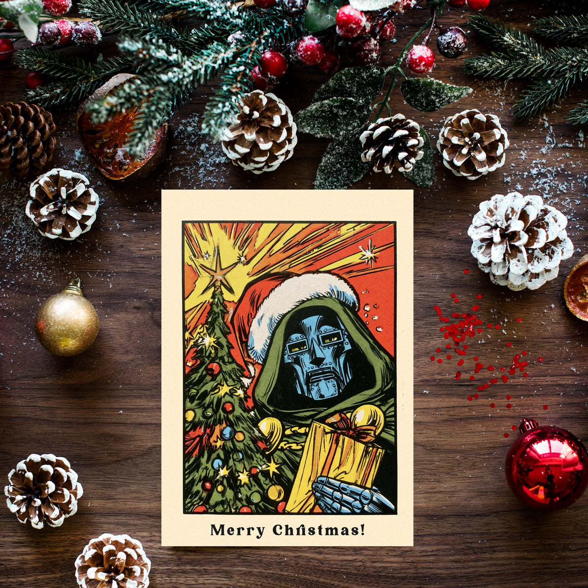 Doom Christmas Card, Funny Marvel Christmas Card, Doctor Doom Xmas Card, Superhero Holiday Card, Comic Book Christmas Gift