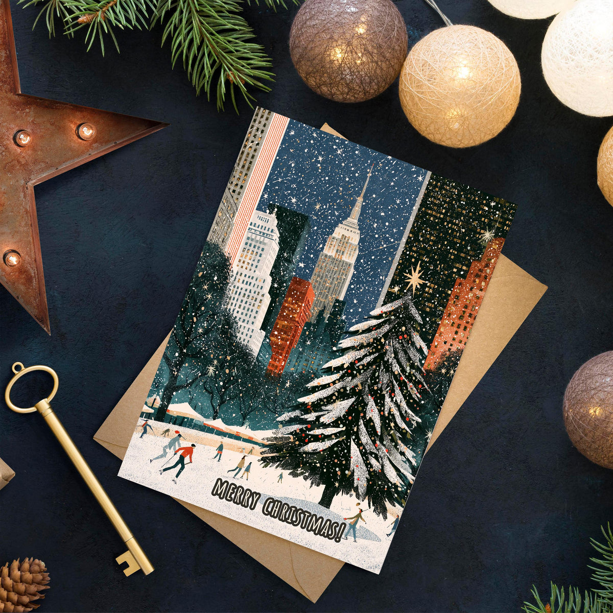 New York Christmas Card, NYC Christmas Card, New York Winter Card, City Christmas Xmas Card, Manhattan Holiday Card, NYC Gift